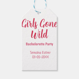 girls gone wild bachelorette party red name retro presentetikett