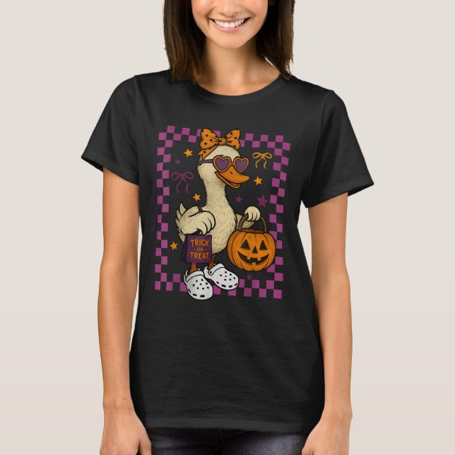 Girls Goose Halloween Spooky Goosey Silly Goose Pu T Shirt (Framsida)