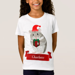 Girls Grått Hamster jul T Shirt