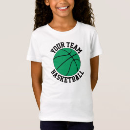 Girls Grönt Basketball Team Namn, Player och numme T Shirt