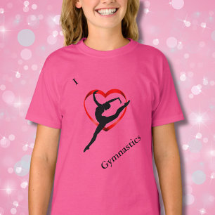 Girls Gymnast Heart T Shirt