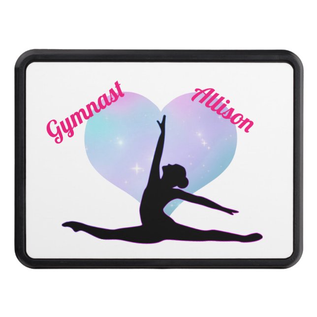 Girls Gymnastics Anpassningsbar Shock rosa / White Dragkroksskydd (Framsidan)