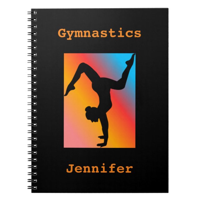 Girls Gymnastics Anpassningsbar Spiral bärbar dato Anteckningsbok (Framsidan)