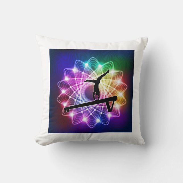 Girls Gymnastics Balance Beam Dekorativ kudde (Framsida)