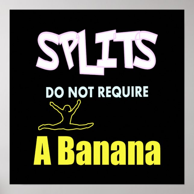 Girls Gymnastics Banana Splits Quote Poster (Framsidan)