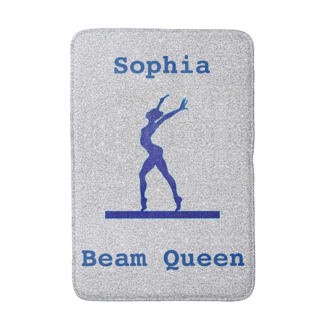 Girls Gymnastics Beam Queen Personlig Bath Mat Badrumsmatta (Framsidan (Vertikal))