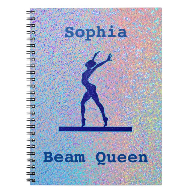Girls Gymnastics Beam Queen Spiral Photo Notebook Anteckningsbok (Framsidan)