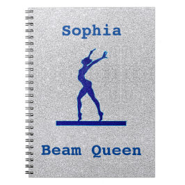 Girls Gymnastics Beam Queen Spiral Photo Notebook Anteckningsbok