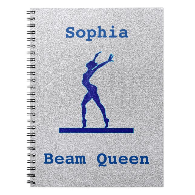 Girls Gymnastics Beam Queen Spiral Photo Notebook Anteckningsbok (Framsidan)