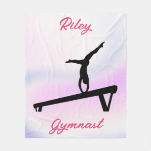 Girls Gymnastics Beam Soft Pastel Fleecefilt
