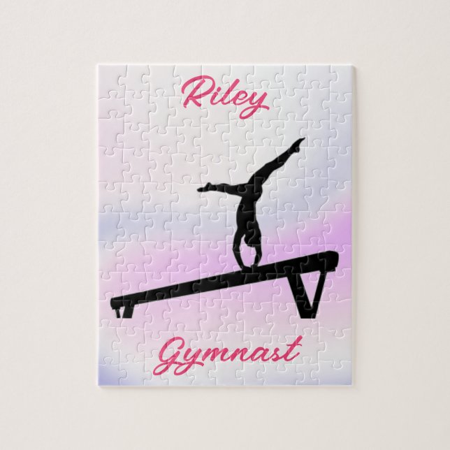 Girls Gymnastics Beam Soft Pastel Pussel (Vertikal)