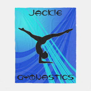 Girls Gymnastics Blue Abstrakt Fleecefilt
