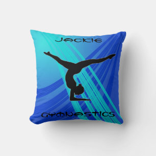 Girls Gymnastics Blue Abstrakt Kudde
