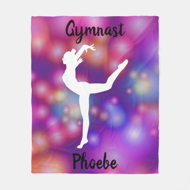 Girls Gymnastics Bubble Roligt Fleece Blanket (Framsidan)