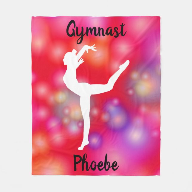 Girls Gymnastics Bubble Roligt Fleece Blanket (Framsidan)
