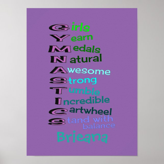 Girls Gymnastics (byt namn) Poster (Framsidan)