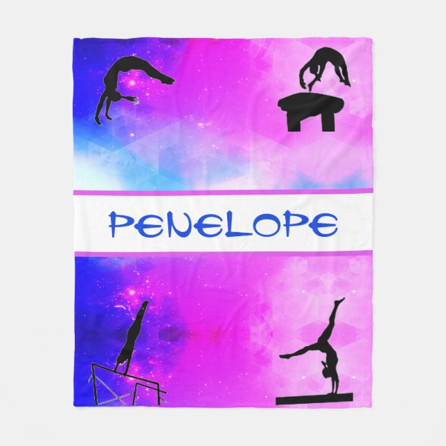 Girls Gymnastics Events Abstrakt Blanket Fleecefilt (Framsidan)