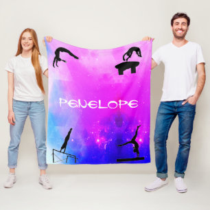 Girls Gymnastics Events Abstrakt Blanket Fleecefilt