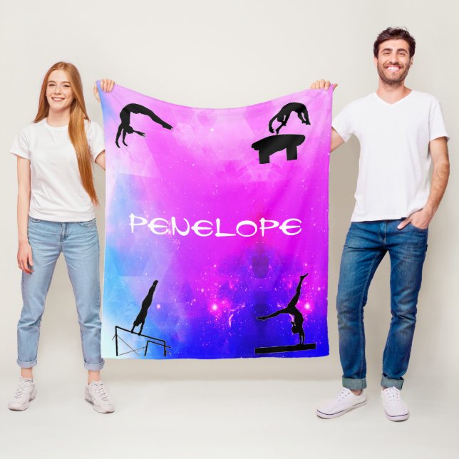 Girls Gymnastics Events Abstrakt Blanket Fleecefilt (På plats)