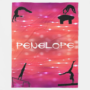 Girls Gymnastics Events Blanket Personlig Fleecefilt