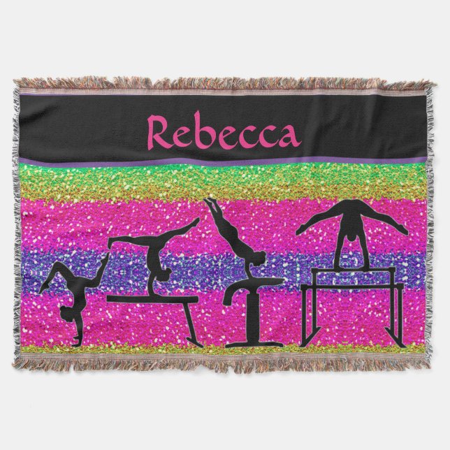 Girls Gymnastics Events Gnistra Throw Blanket Filt (Framsidan)