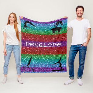 Girls Gymnastics Events Rainbow Gnistra Blanket Fleecefilt