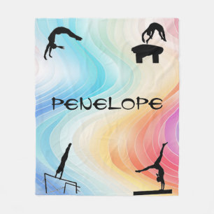 Girls Gymnastics Events Sparkly Blanket Fleecefilt