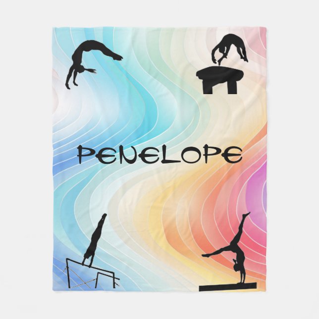 Girls Gymnastics Events Sparkly Blanket Fleecefilt (Framsidan)