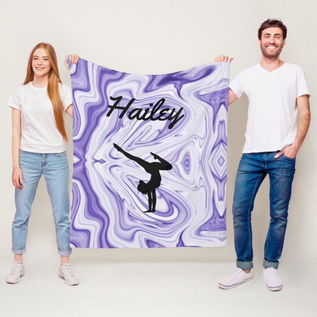 Girls Gymnastics Fleece Blanket w/ Namn (På plats)