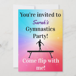 Girls Gymnastics Födelsedagsfest inbjudan