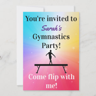 Girls Gymnastics Födelsedagsfest inbjudan