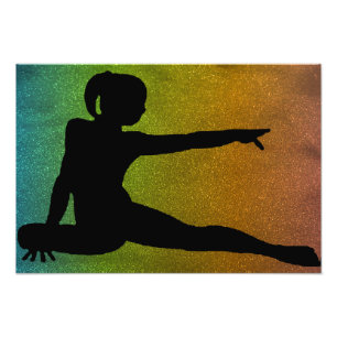 Girls Gymnastics Glitter Photo EnUtvidgning Fototryck