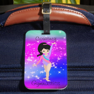 Girls Gymnastics Gnistra Gymnast in Leotard Bagagebricka