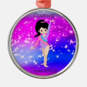 Girls Gymnastics Gnistra Gymnast in Leotard Julgransprydnad Metall