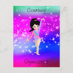 Girls Gymnastics Gnistra Gymnast in Leotard Vykort