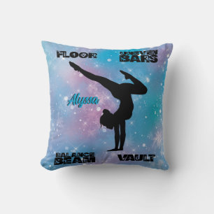 Girls Gymnastics Golv, Pub, Beam, Vault Pastel Kudde