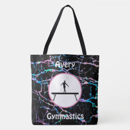 Girls Gymnastics Hologram Balance Beam Tote Bag Tygkasse