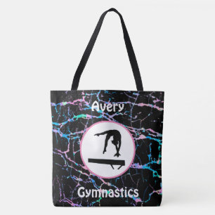 Girls Gymnastics Hologram Balance Beam Tote Bag Tygkasse