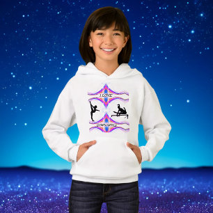 Girls Gymnastics "I Kärlek Gymnastics" Hoodie T Shirt
