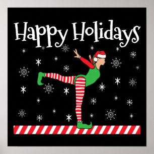 Girls Gymnastics Jul Elf Poster