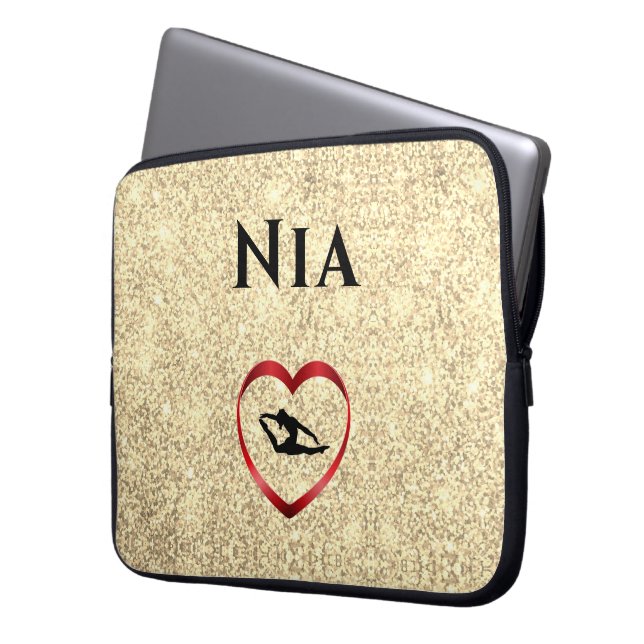 Girls Gymnastics Laptop sleeve - Personlig Namn (Framsidan Vänster)