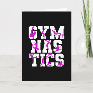 Girls Gymnastics Lila Silhouette Ord Art Kort