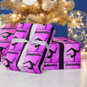 Girls Gymnastics Lila Swirl Personlig Presentpapper