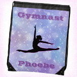 Girls Gymnastics Lila Winter Drawstring Bag Gympapåse<br><div class="desc">Girls personlig abstrakt gymnastikpåse - lägg till namn i gymnast!</div>