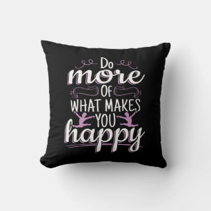 Girls Gymnastics - Motivational Lycklig Quote Kudde
