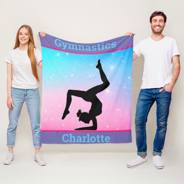 Girls Gymnastics Pastel Fleece Blanket (På plats)