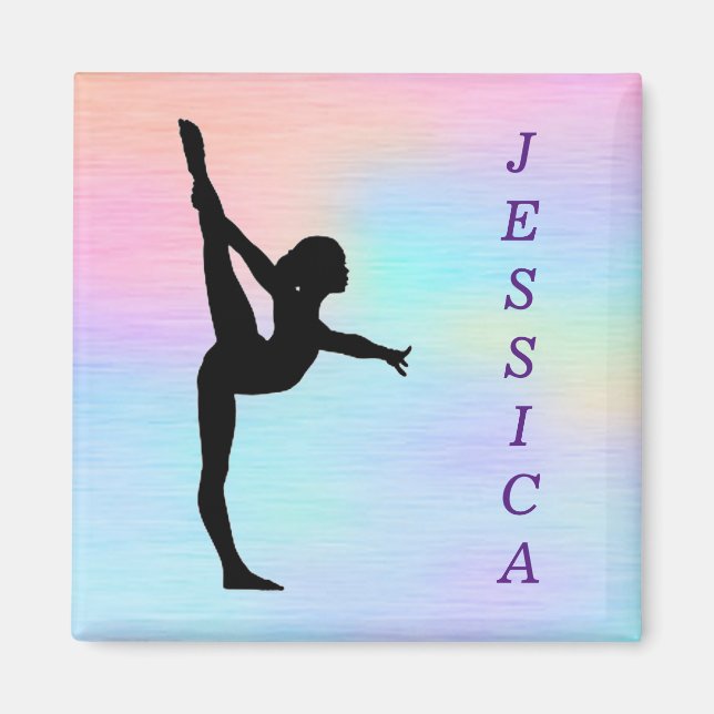 Girls Gymnastics Pastel Magnet (Framsidan)