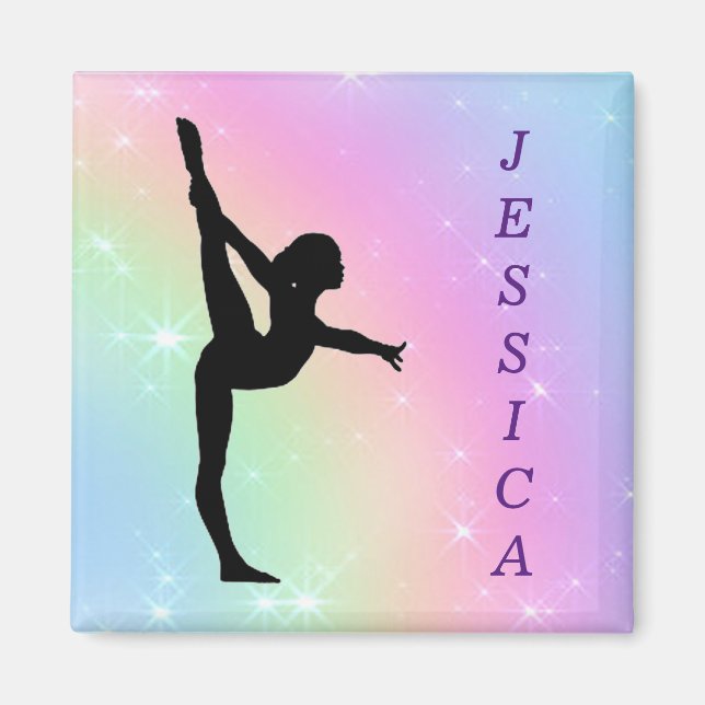 Girls Gymnastics Pastel Magnet (Framsidan)