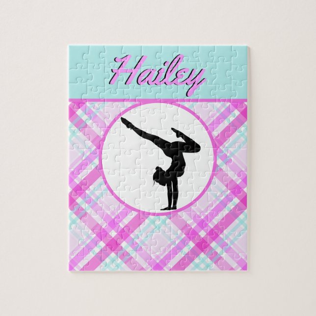 Girls Gymnastics Pastel Pinks and Teals Pussel (Vertikal)