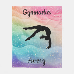 Girls Gymnastics Pastel Rainbow Vågar Fleecefilt